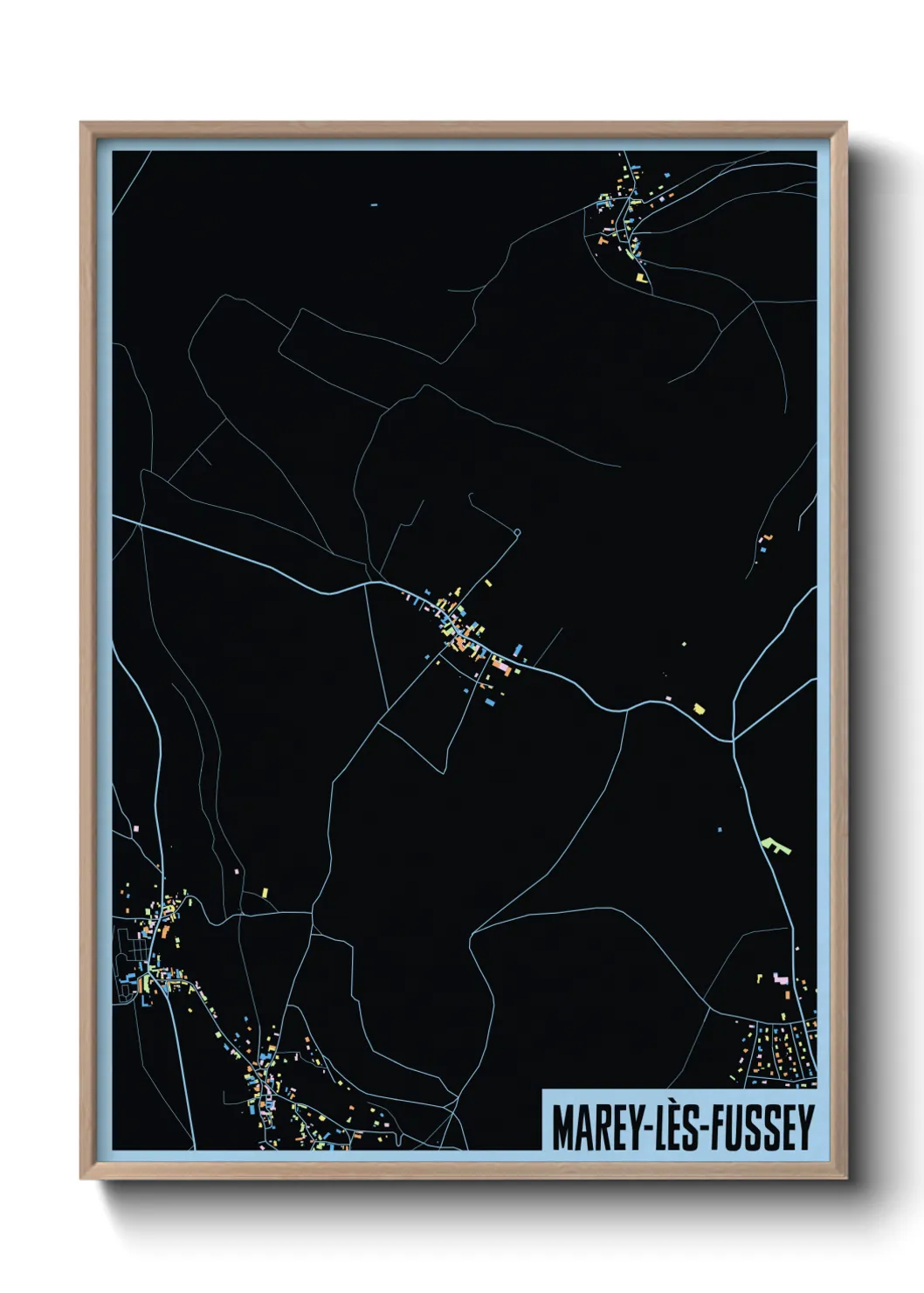 Une affiche de carte sur Marey-lès-Fussey