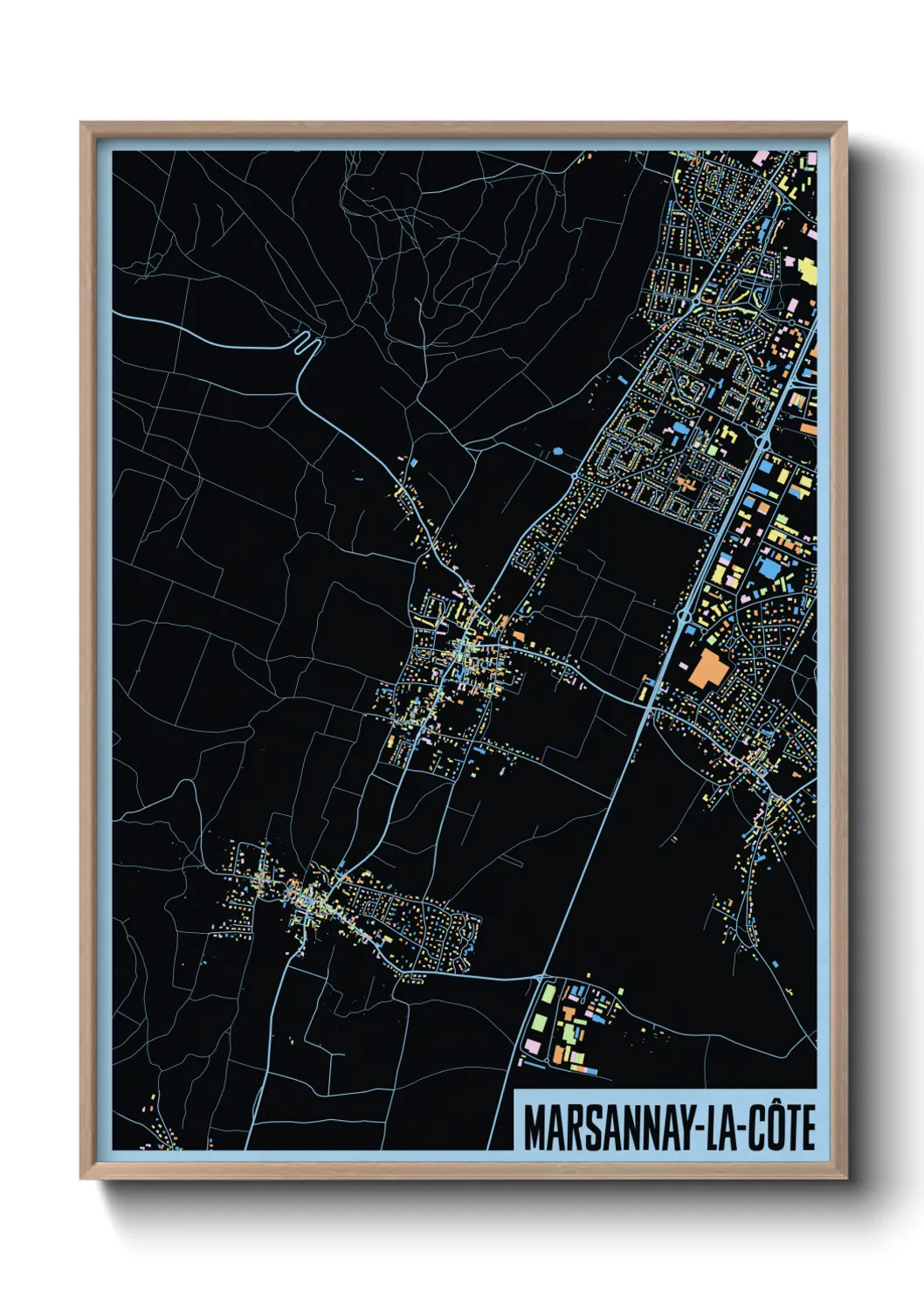Une affiche de carte sur Marsannay-la-Côte
