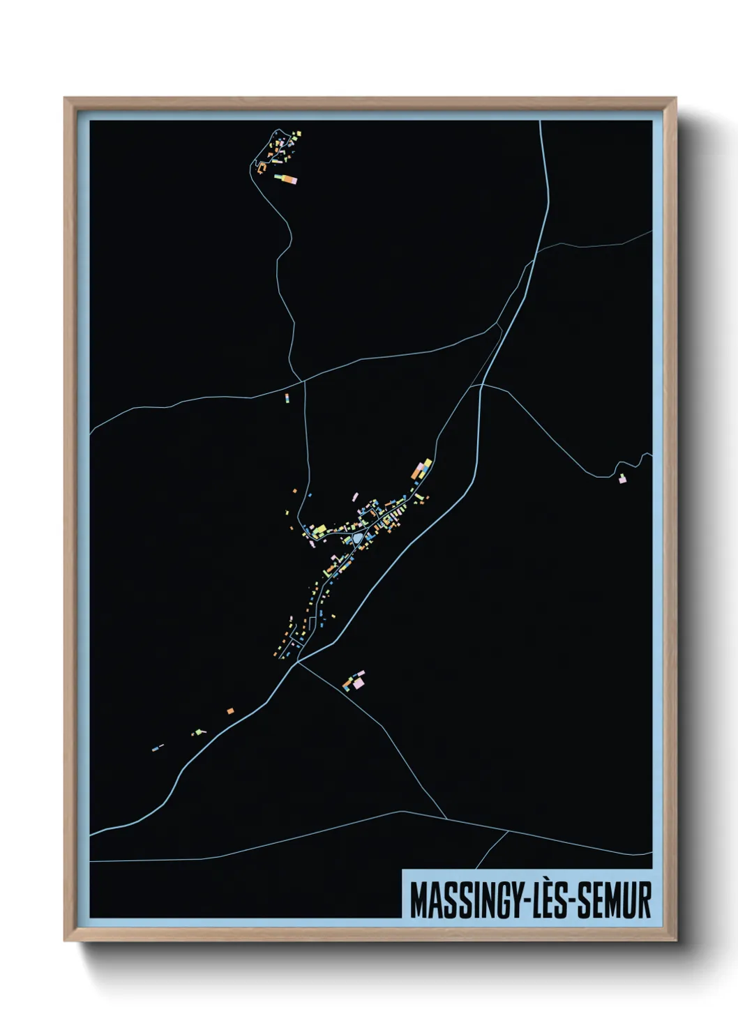 Une affiche de carte sur Massingy-lès-Semur