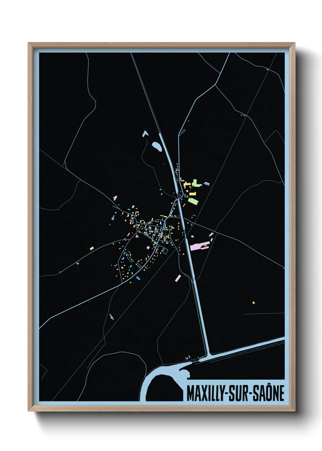 Une affiche de carte sur Maxilly-sur-Saône