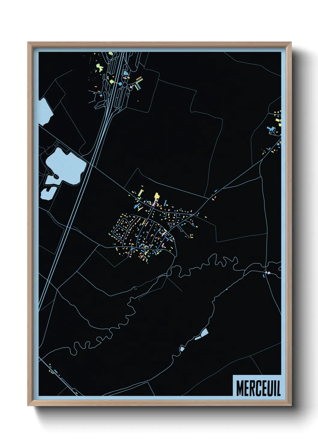 Une affiche de carte sur Merceuil