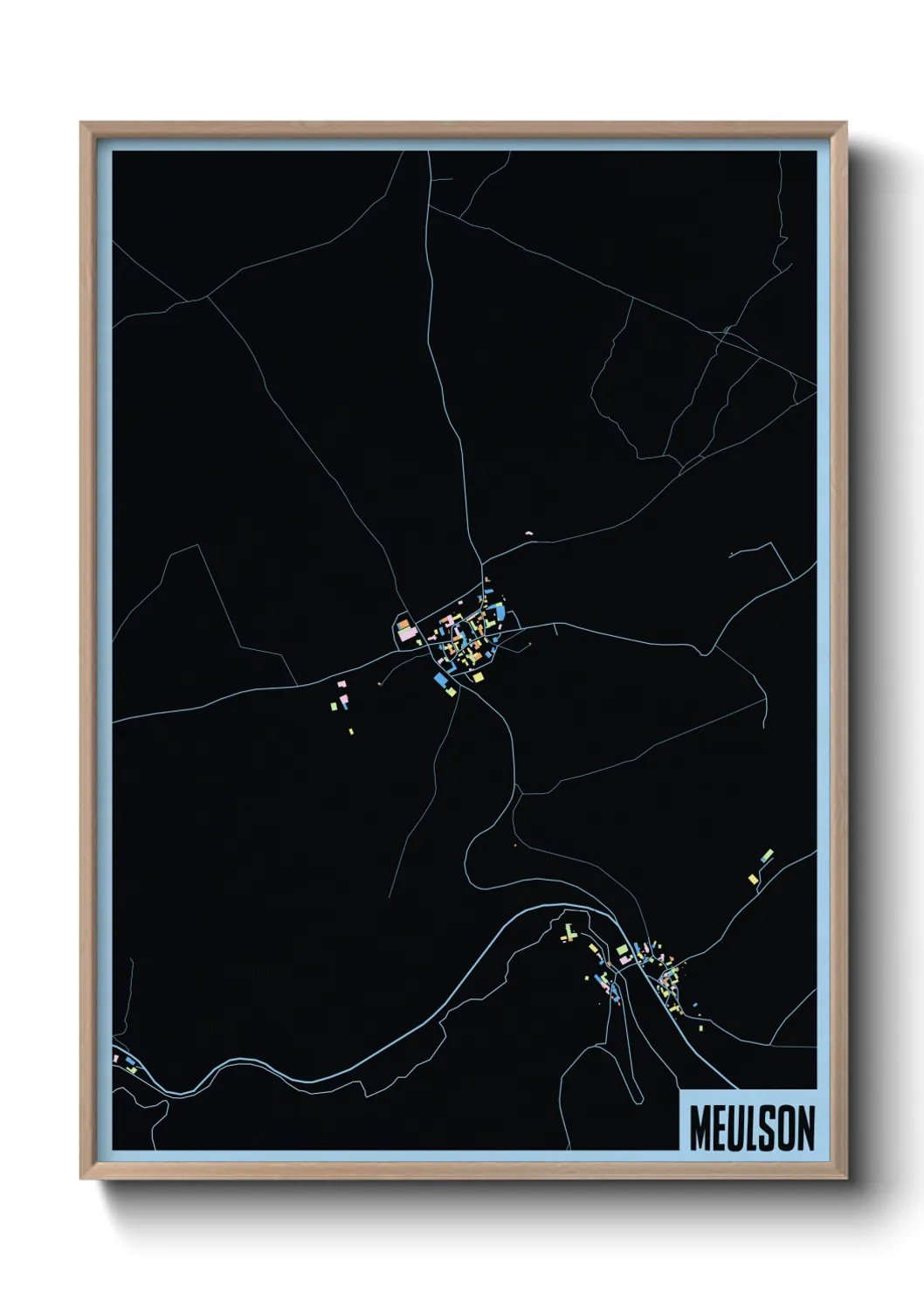 Une affiche de carte sur Meulson