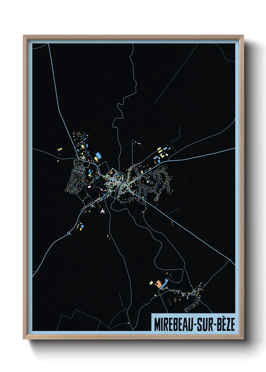 Une affiche de carte sur Mirebeau-sur-Bèze