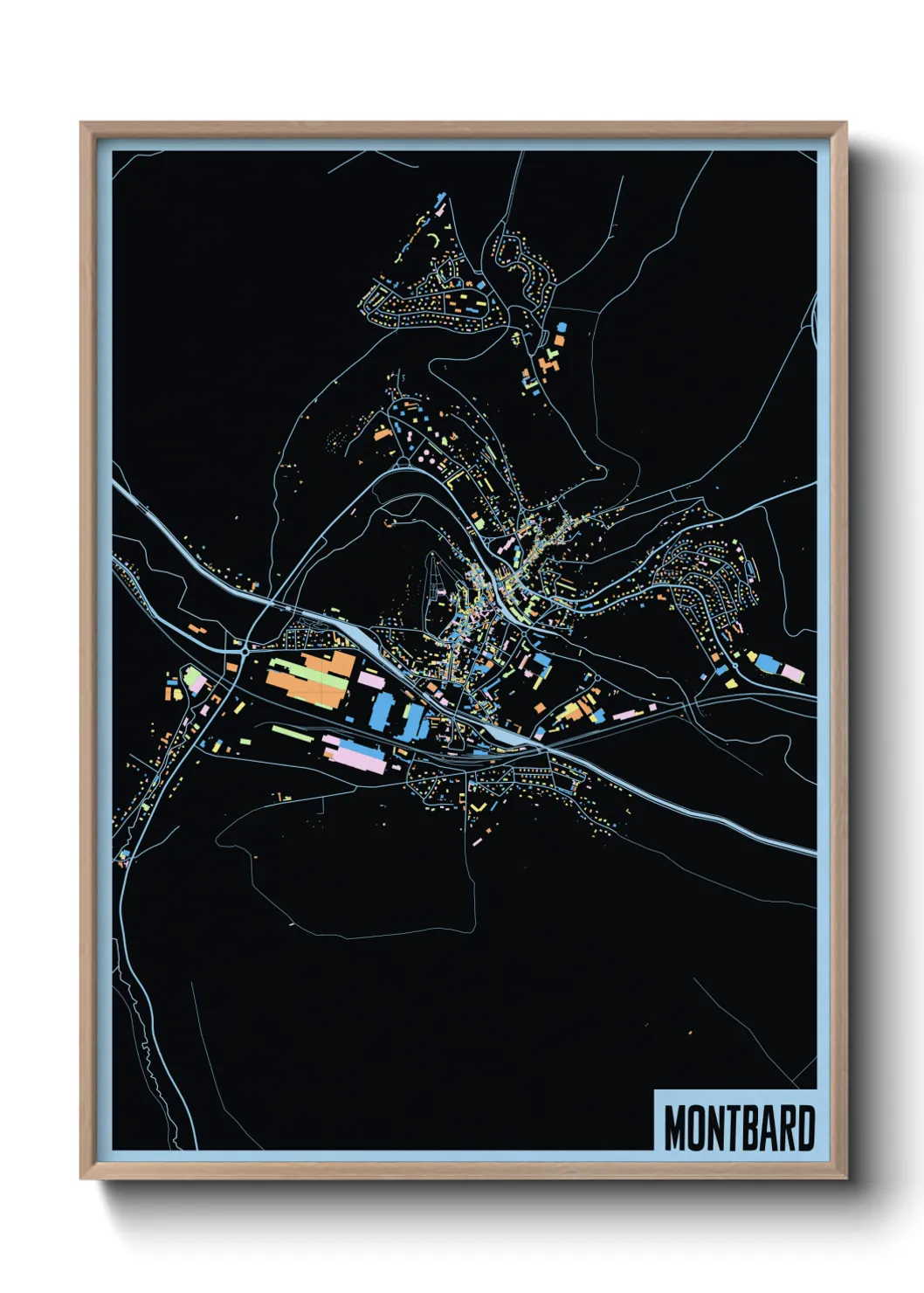 Une affiche de carte sur Montbard