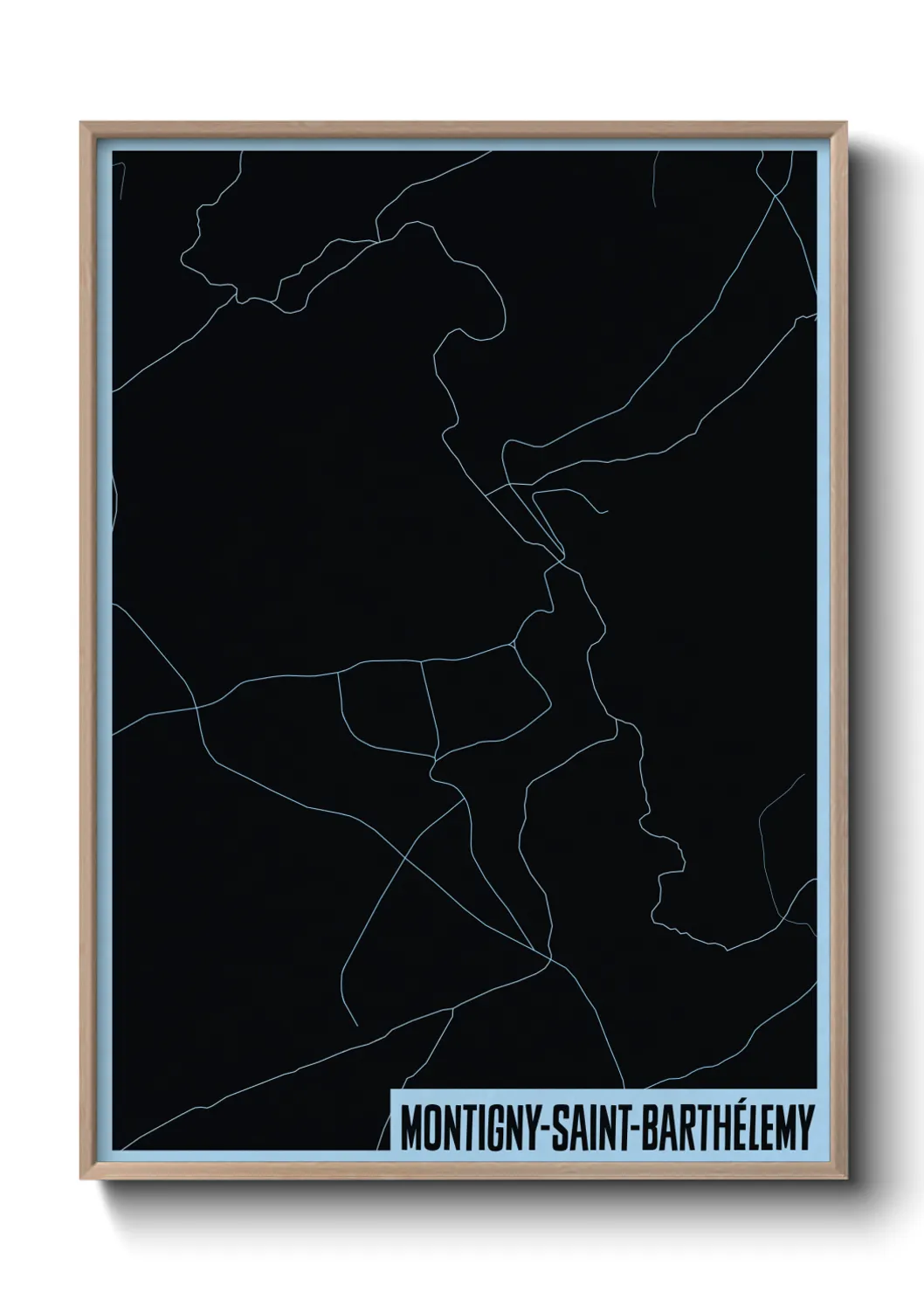 Une affiche de carte sur Montigny-Saint-Barthélemy