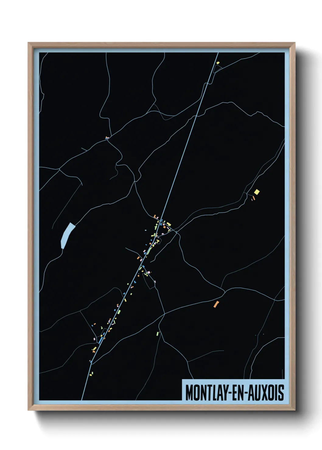 Une affiche de carte sur Montlay-en-Auxois