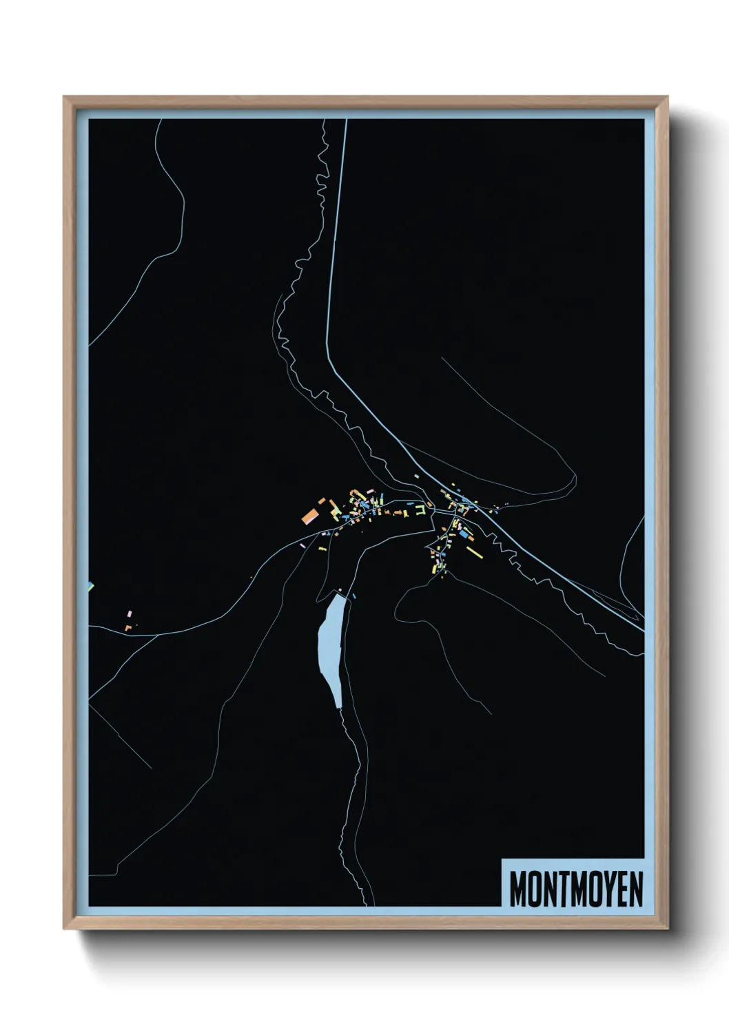 Une affiche de carte sur Montmoyen