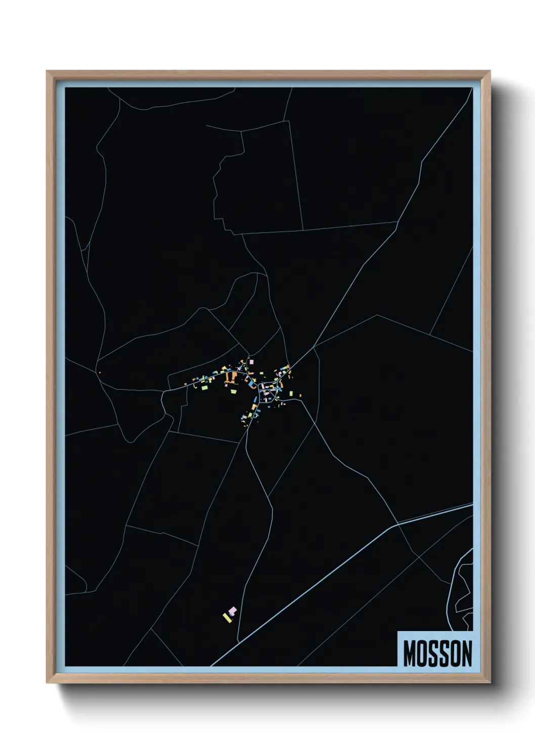 Une affiche de carte sur Mosson