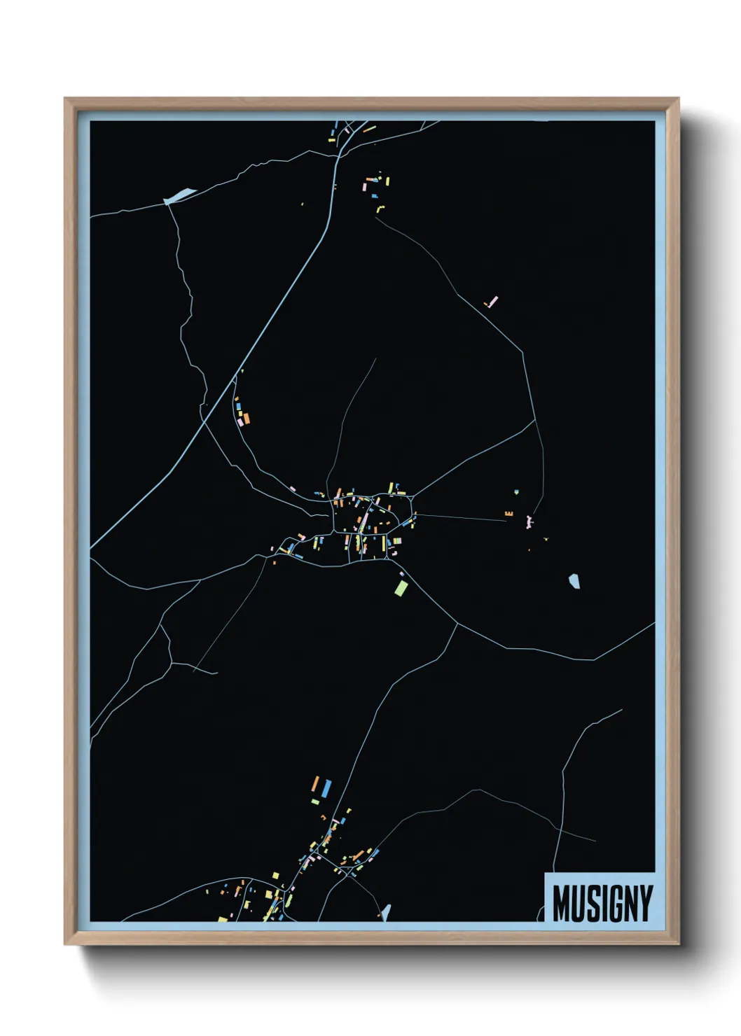 Une affiche de carte sur Musigny