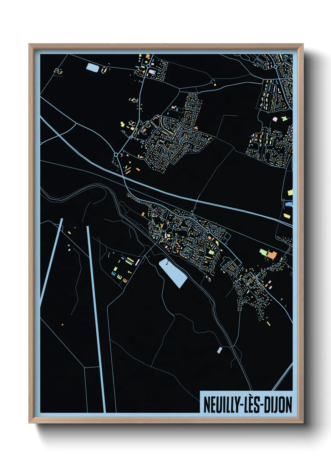 Une affiche de carte sur Neuilly-lès-Dijon