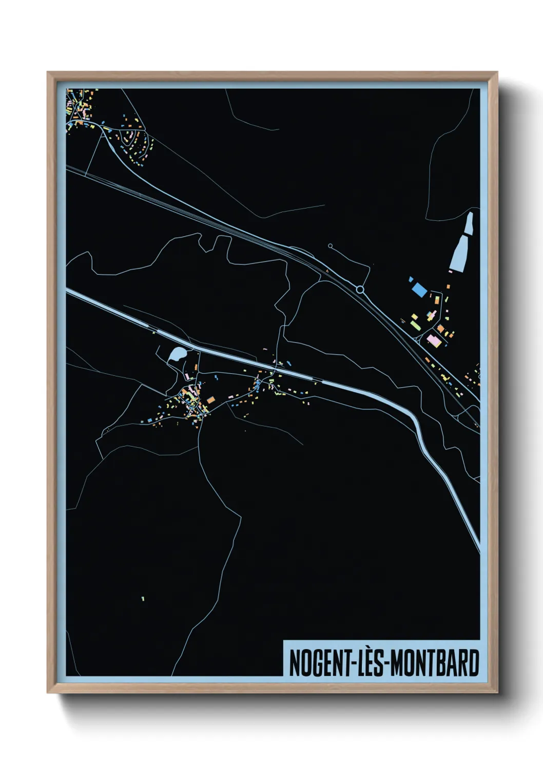 Une affiche de carte sur Nogent-lès-Montbard