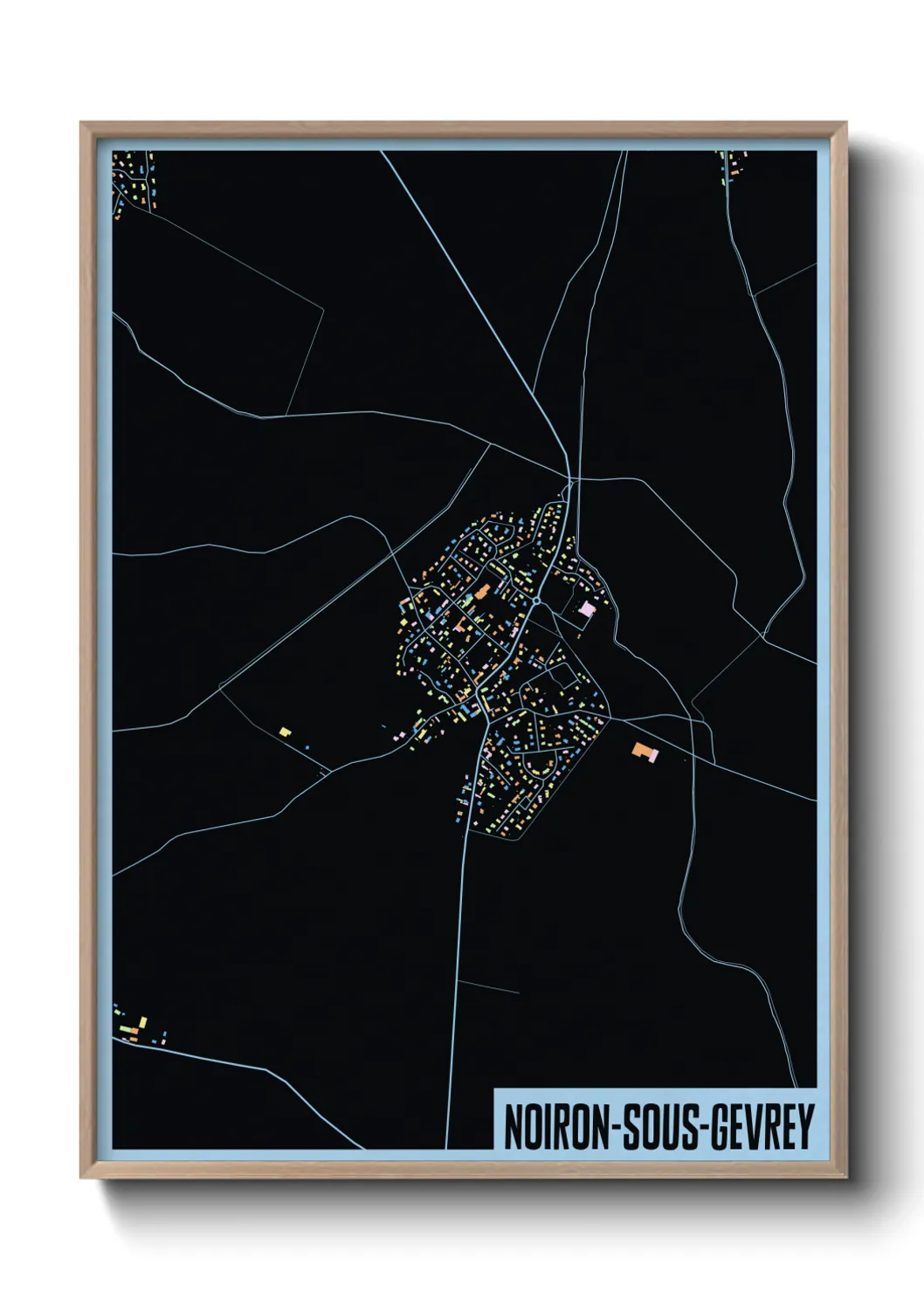 Une affiche de carte sur Noiron-sous-Gevrey