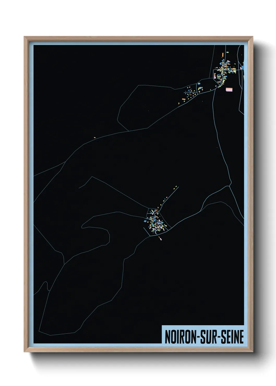 Une affiche de carte sur Noiron-sur-Seine