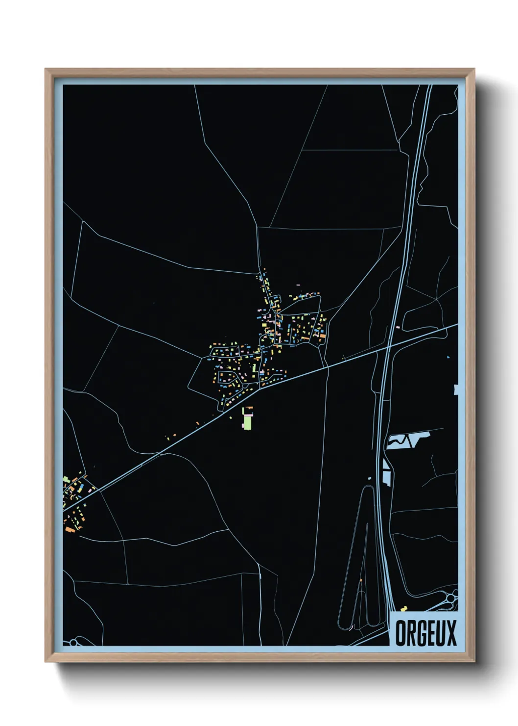 Une affiche de carte sur Orgeux