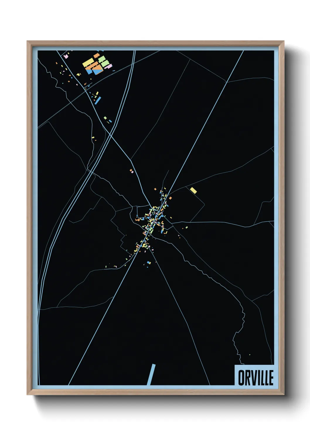 Une affiche de carte sur Orville