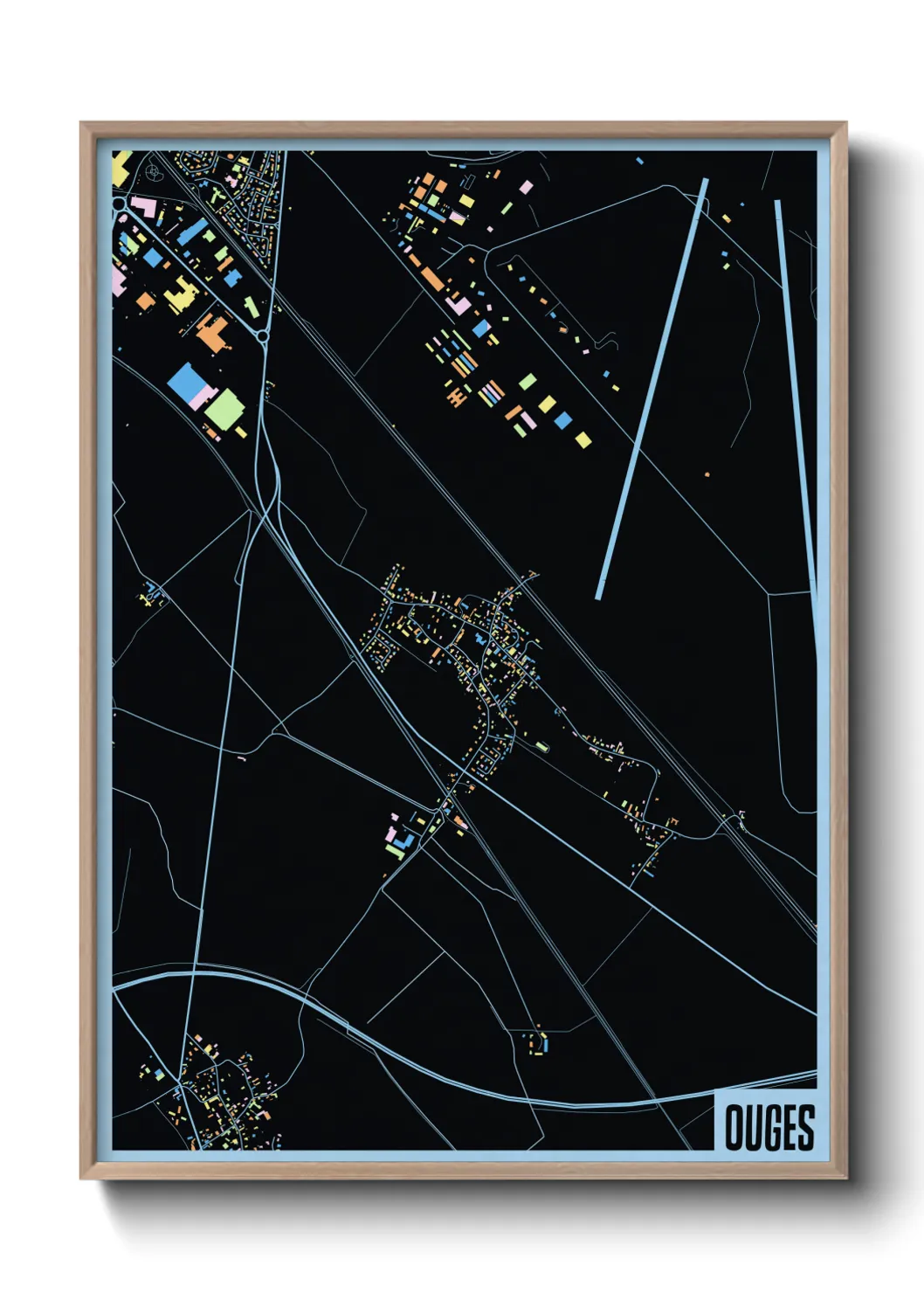 Une affiche de carte sur Ouges