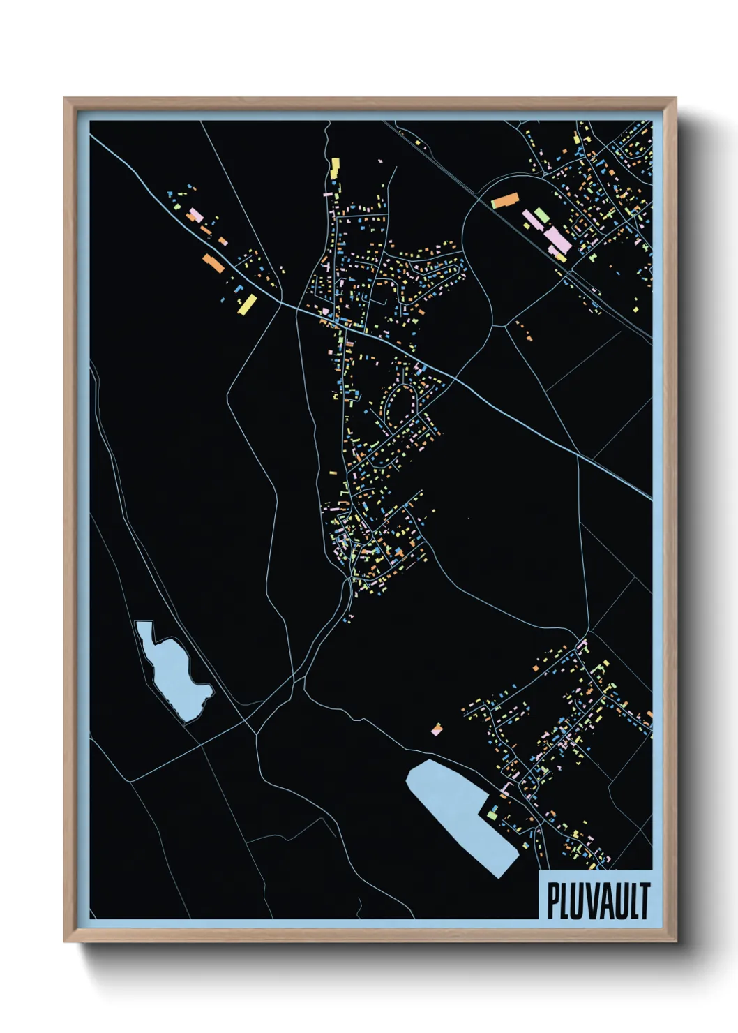 Une affiche de carte sur Pluvault