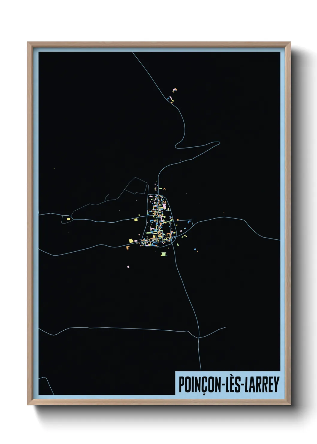 Une affiche de carte sur Poinçon-lès-Larrey