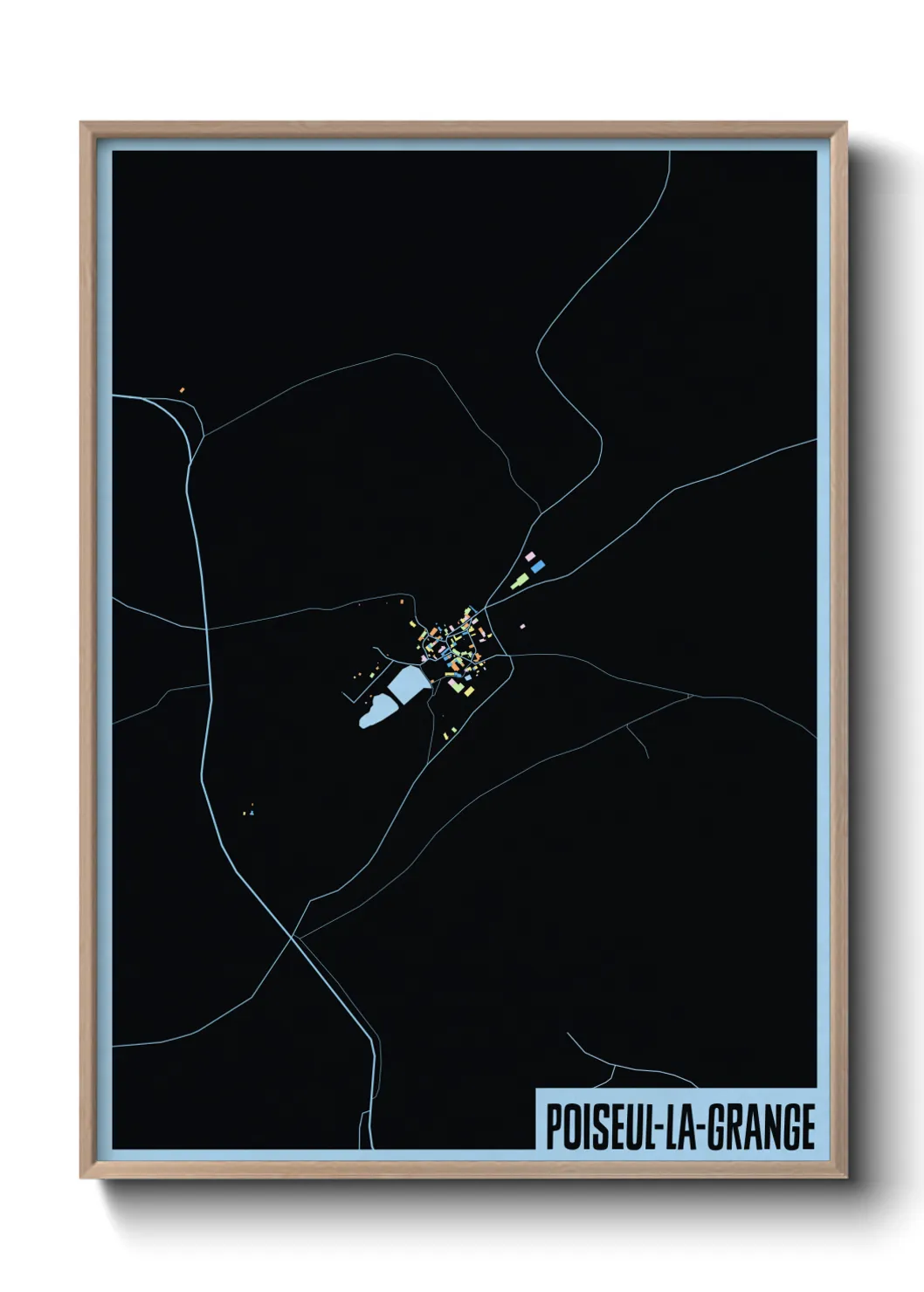 Une affiche de carte sur Poiseul-la-Grange