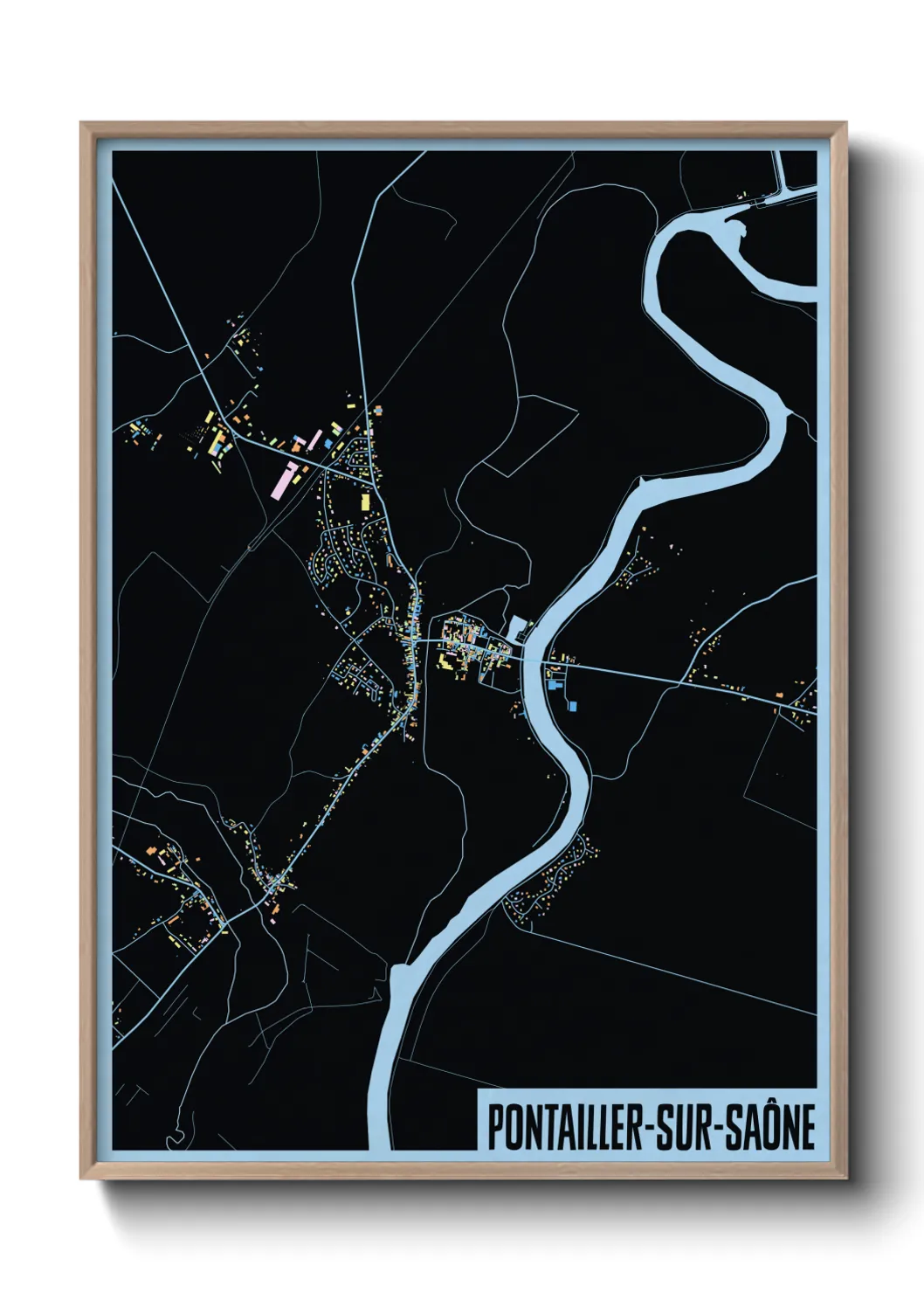 Une affiche de carte sur Pontailler-sur-Saône
