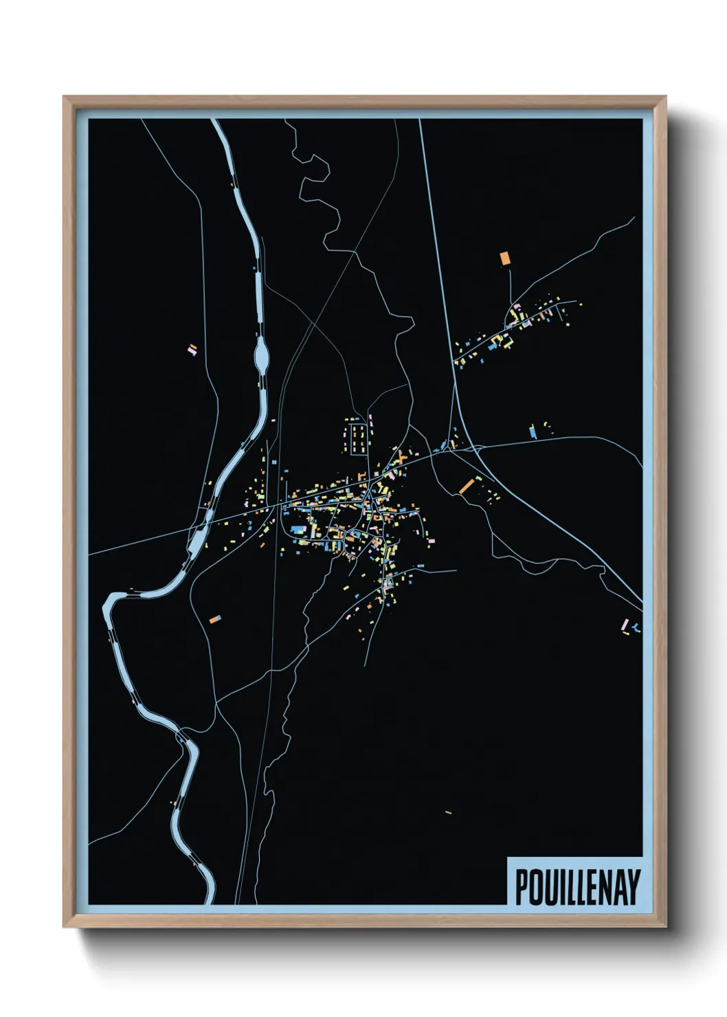 Une affiche de carte sur Pouillenay