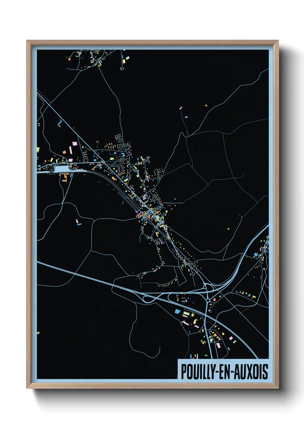 Une affiche de carte sur Pouilly-en-Auxois