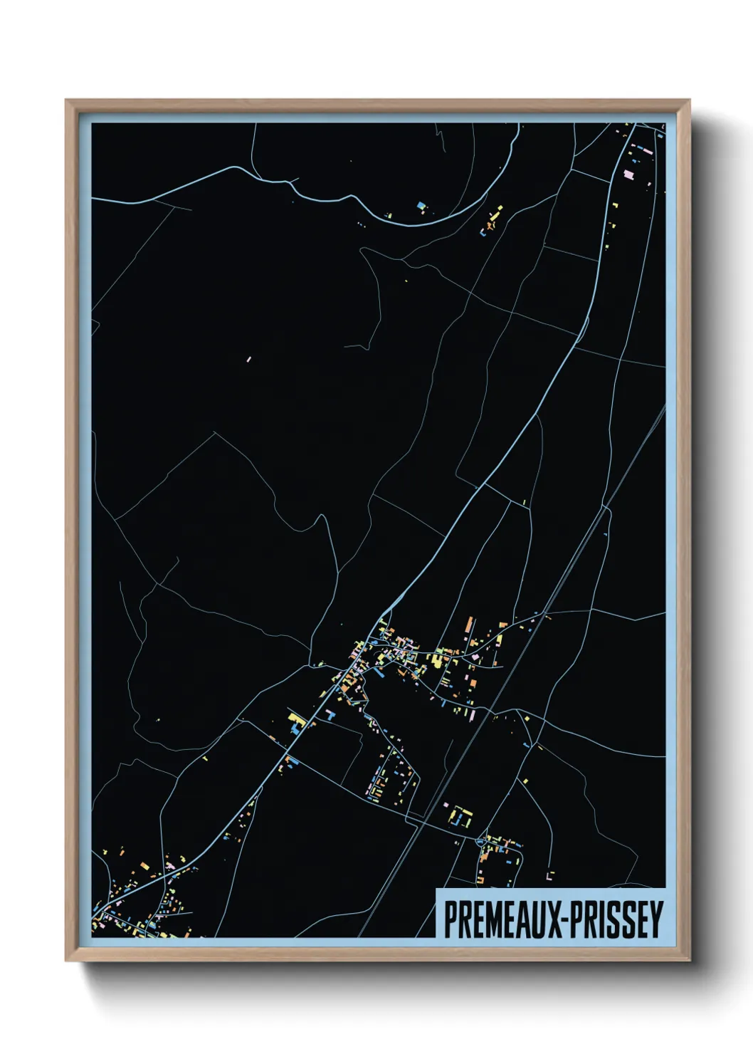 Une affiche de carte sur Premeaux-Prissey