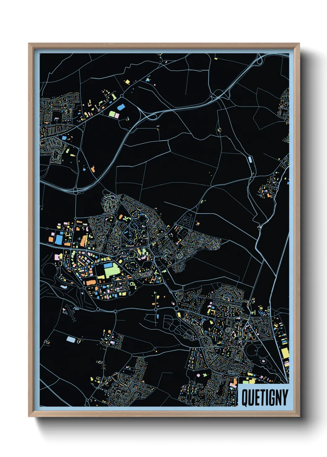 Une affiche de carte sur Quetigny