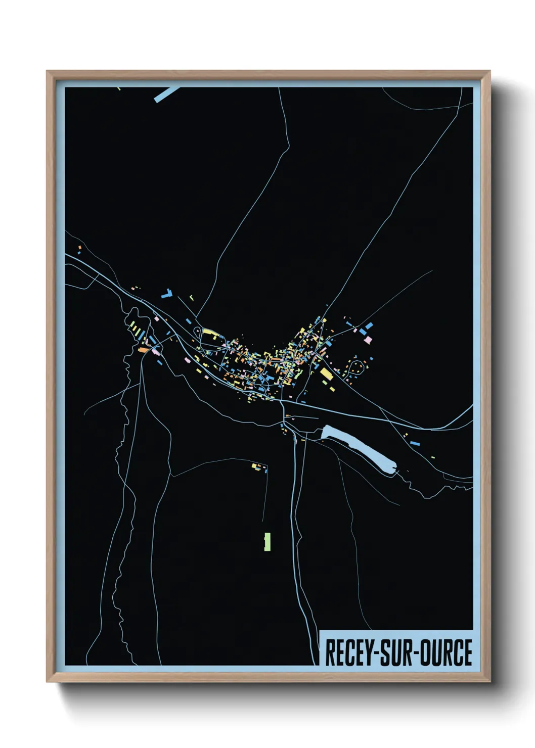 Une affiche de carte sur Recey-sur-Ource