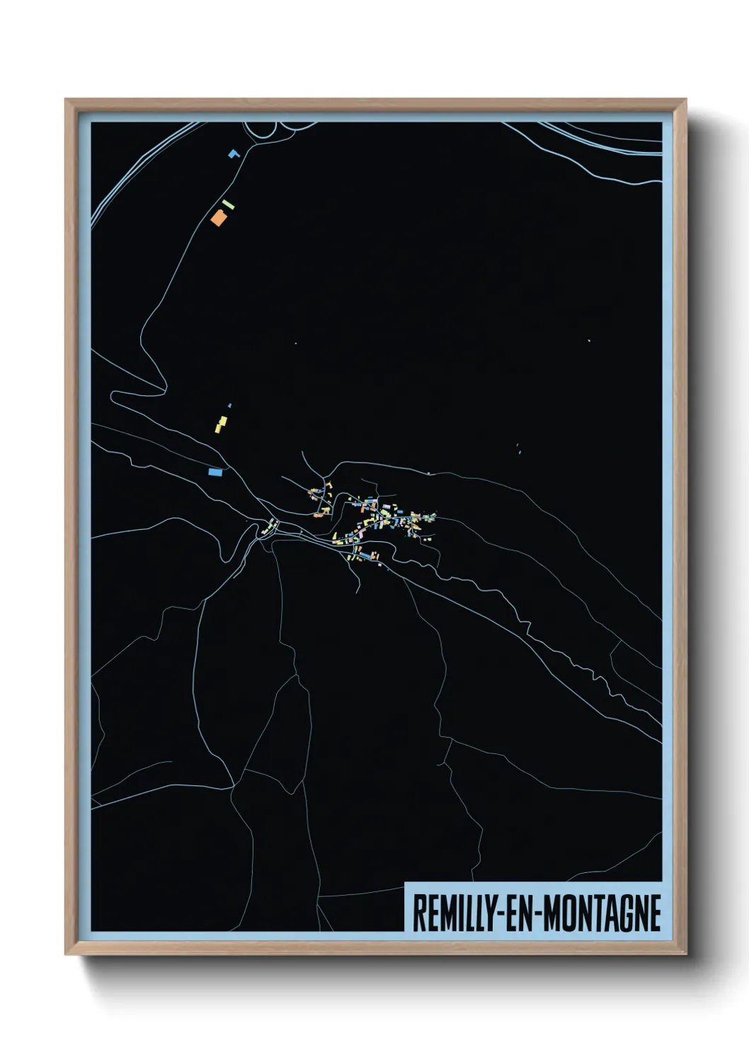 Une affiche de carte sur Remilly-en-Montagne