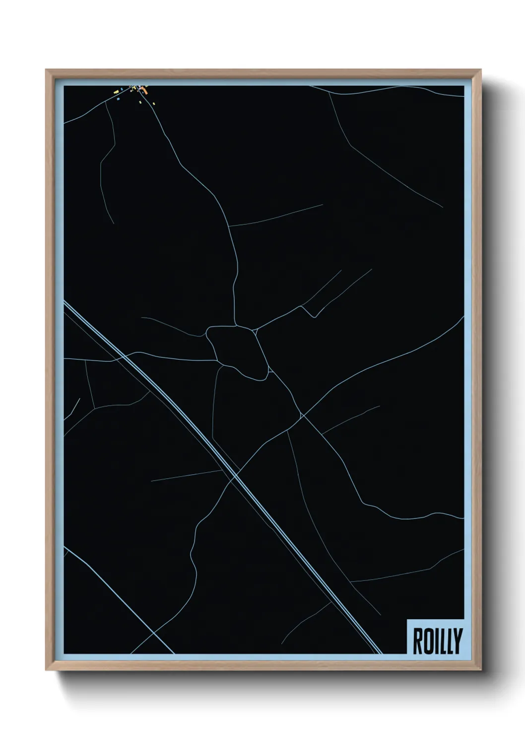 Une affiche de carte sur Roilly