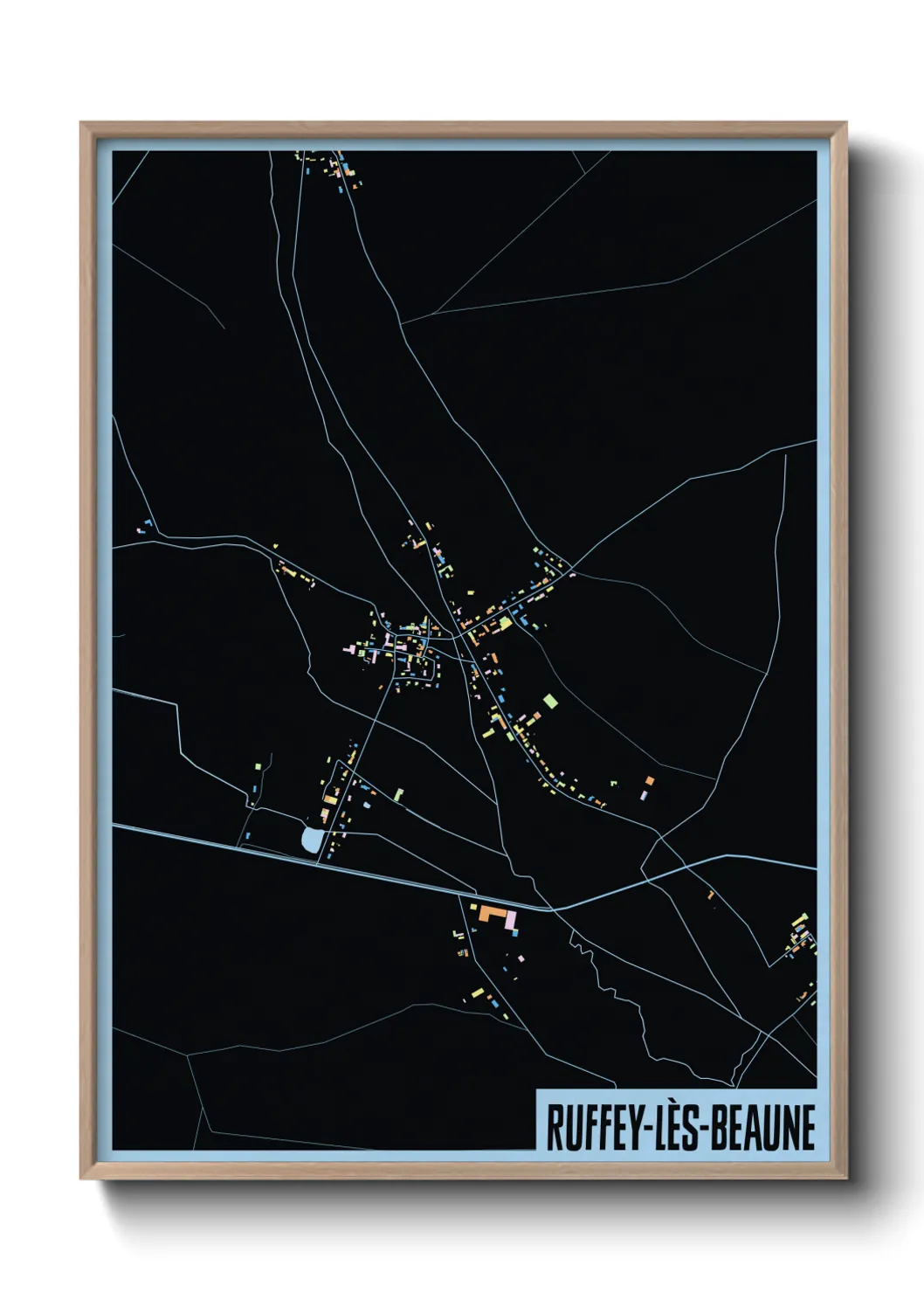 Une affiche de carte sur Ruffey-lès-Beaune