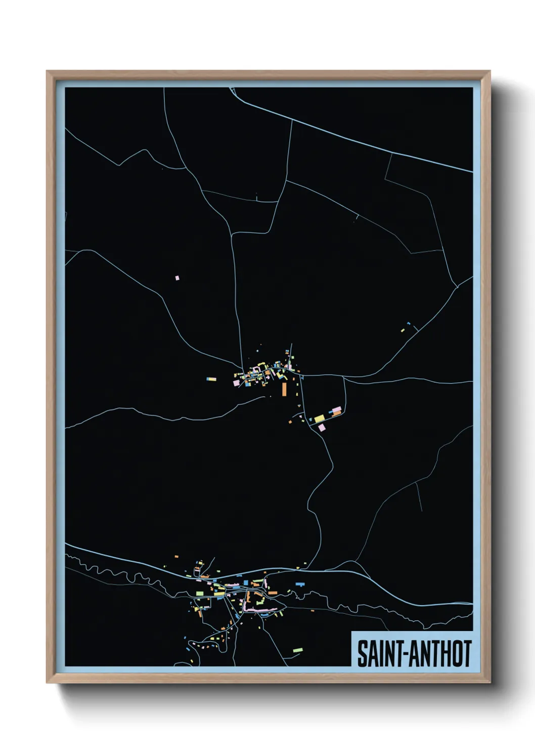 Une affiche de carte sur Saint-Anthot