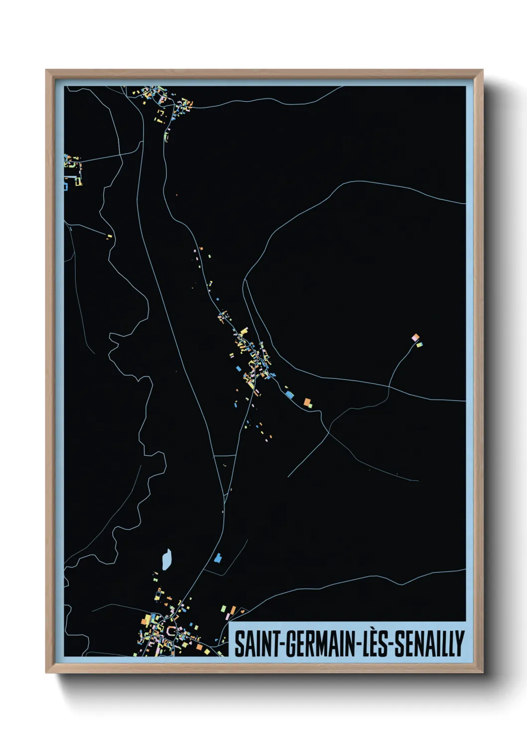 Une affiche de carte sur Saint-Germain-lès-Senailly