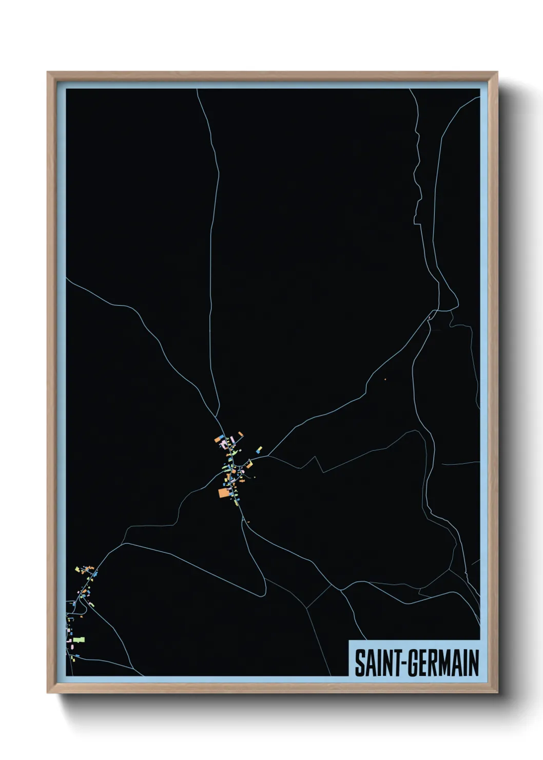 Une affiche de carte sur Saint-Germain