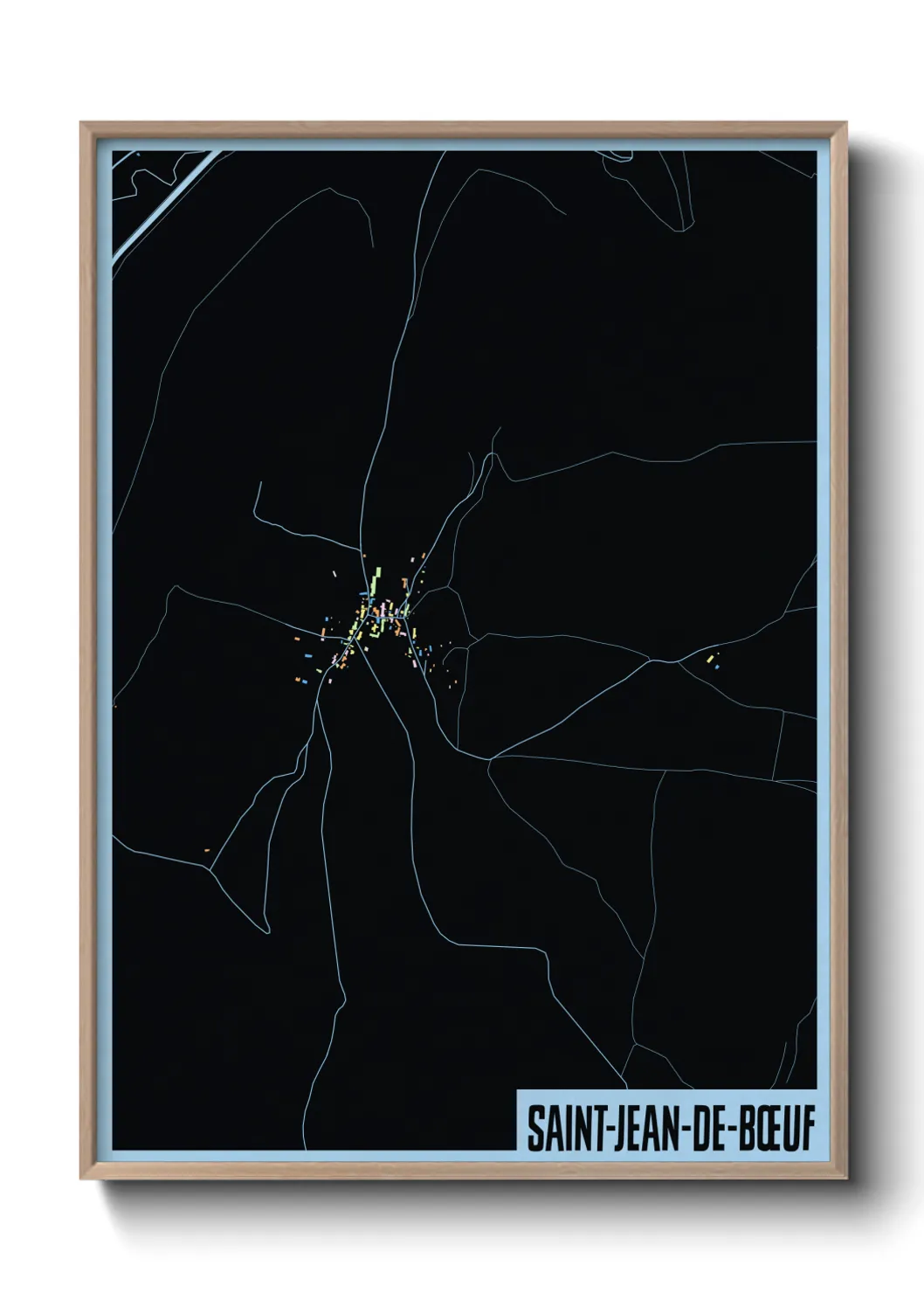 Une affiche de carte sur Saint-Jean-de-Bœuf