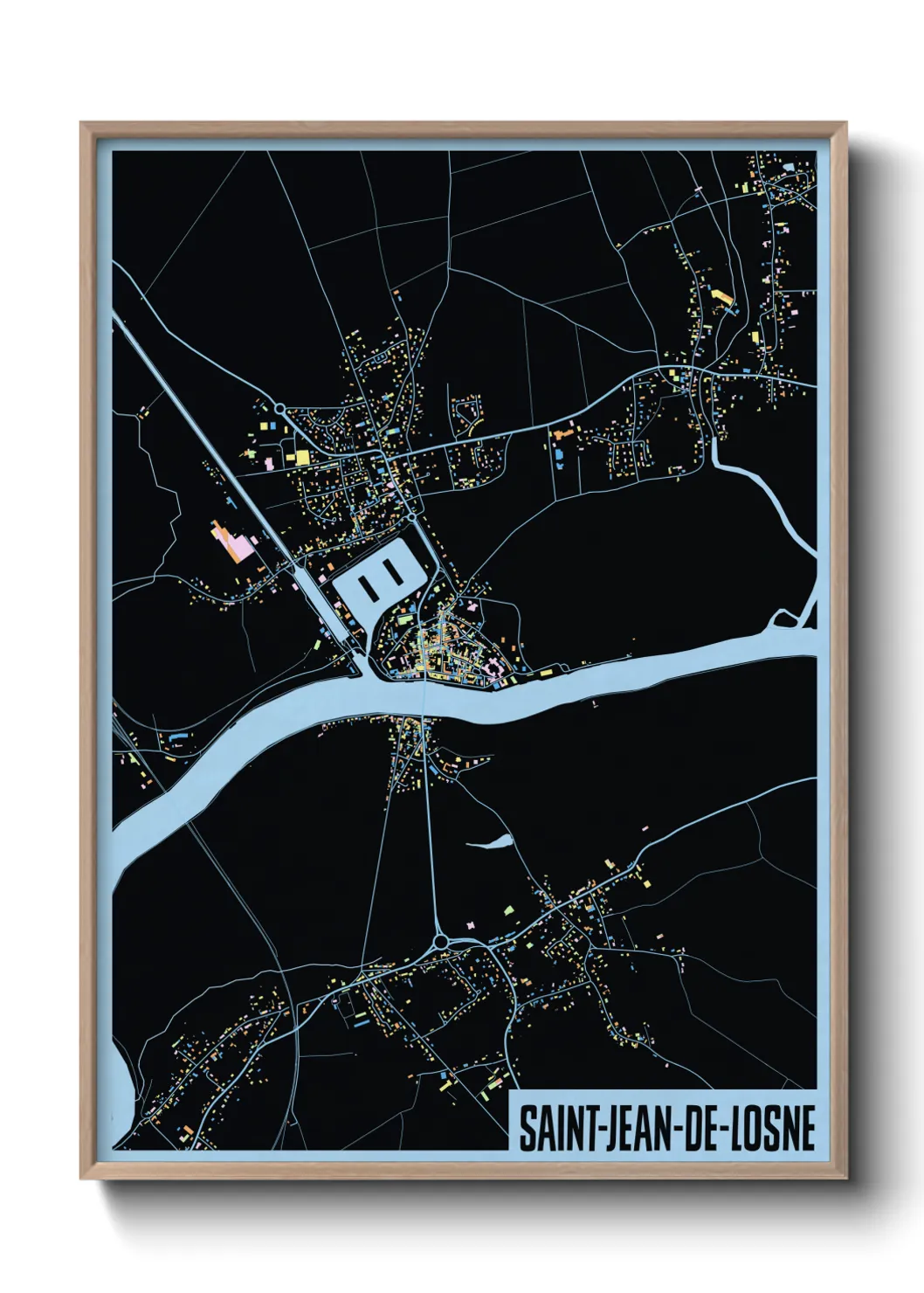 Une affiche de carte sur Saint-Jean-de-Losne