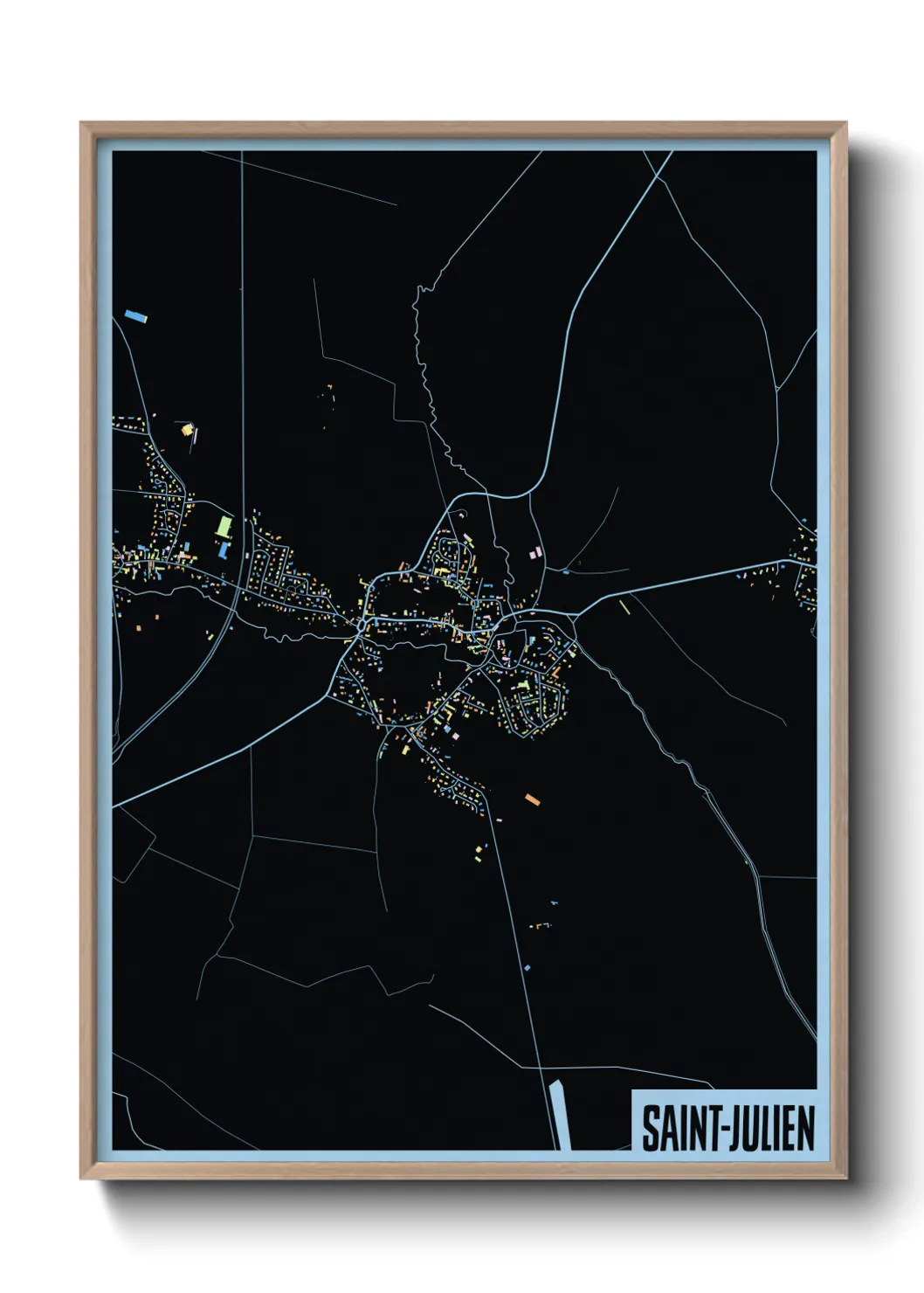 Une affiche de carte sur Saint-Julien