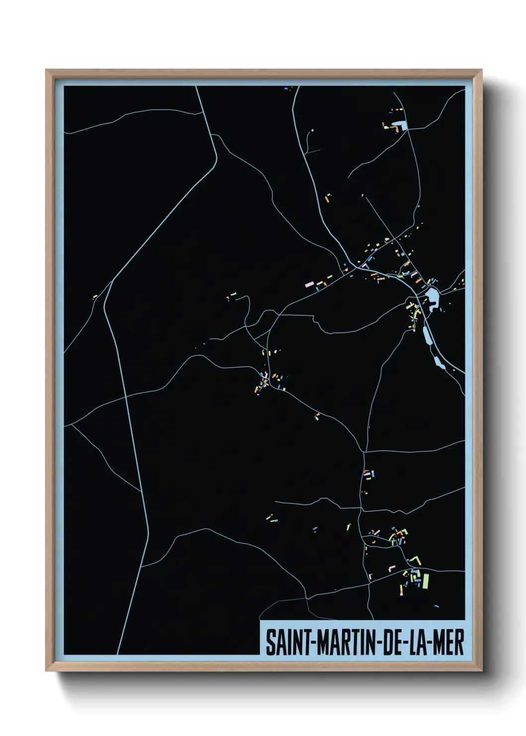 Une affiche de carte sur Saint-Martin-de-la-Mer