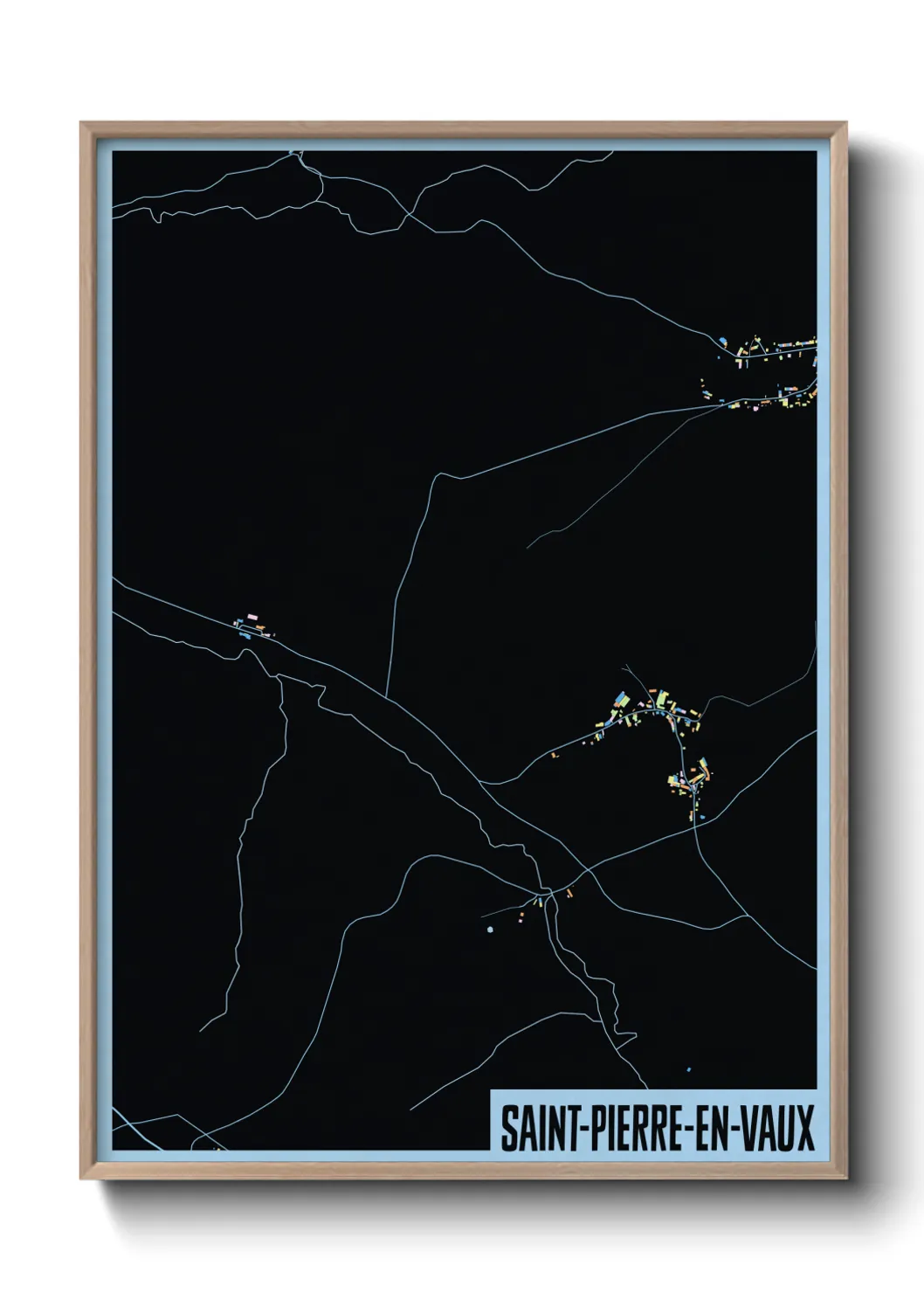 Une affiche de carte sur Saint-Pierre-en-Vaux