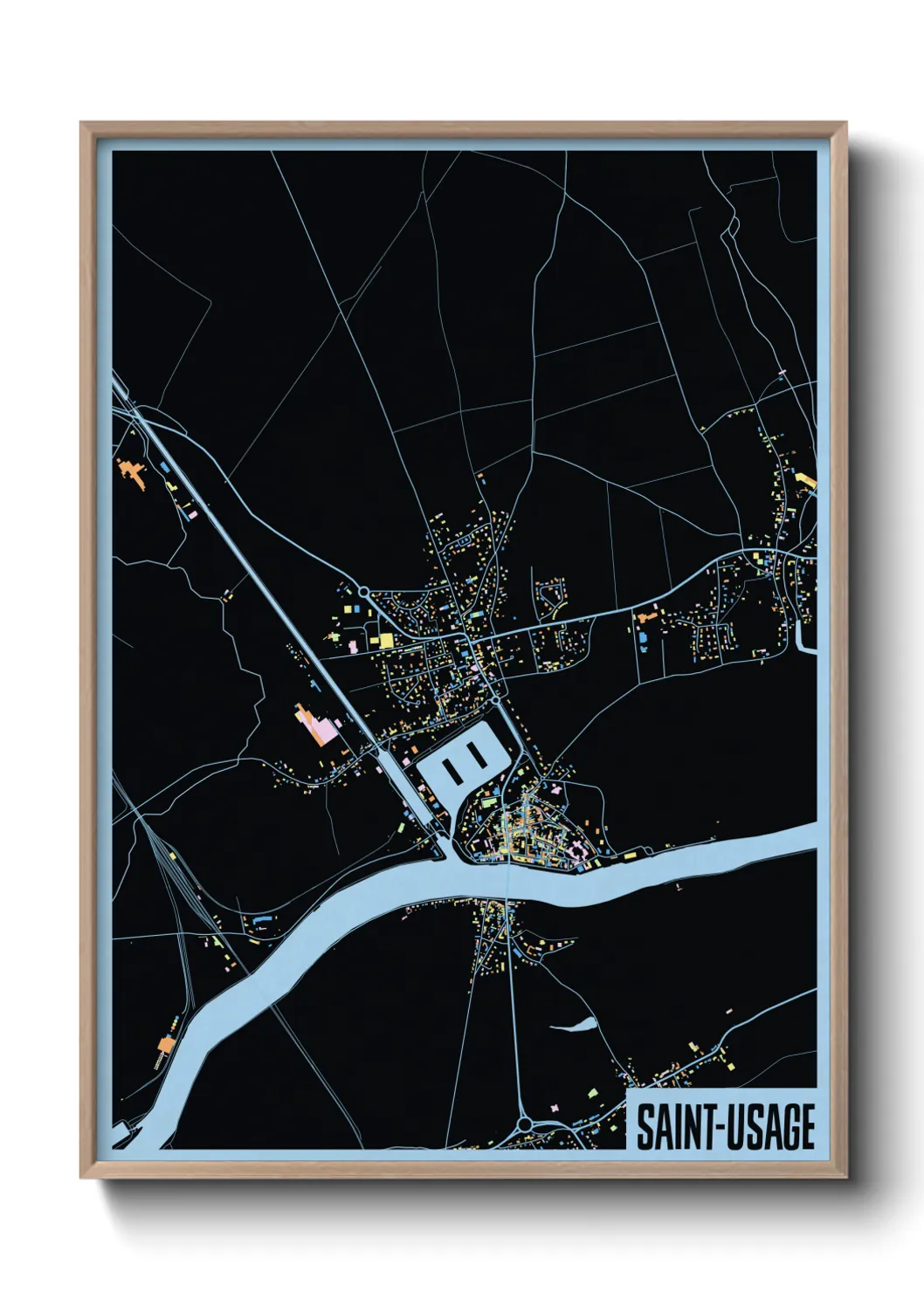 Une affiche de carte sur Saint-Usage