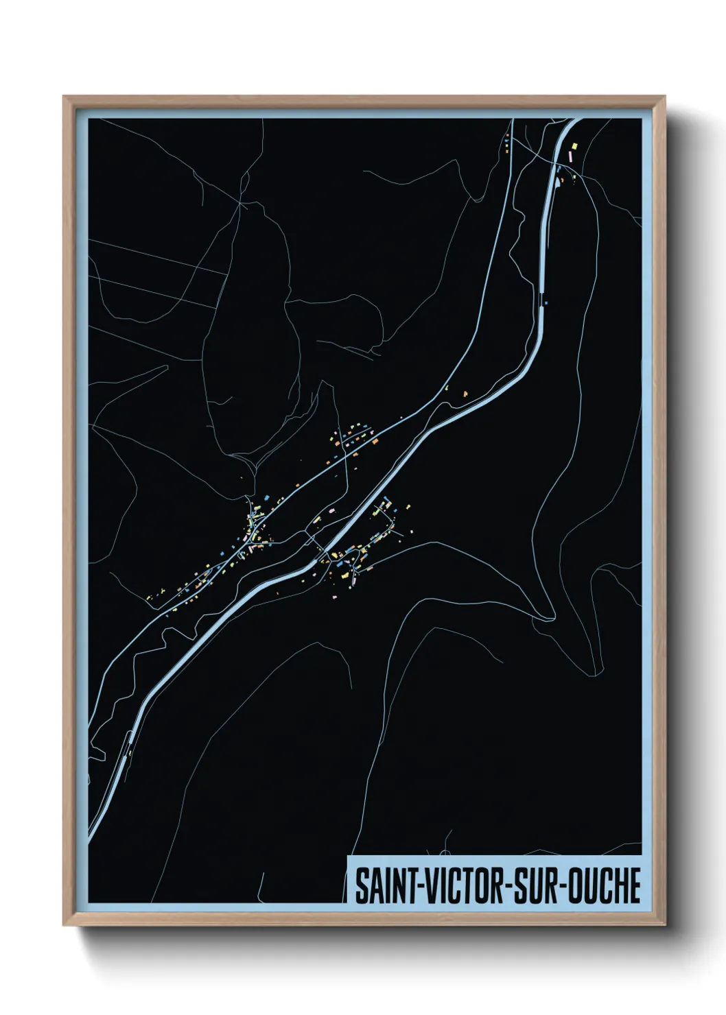 Une affiche de carte sur Saint-Victor-sur-Ouche