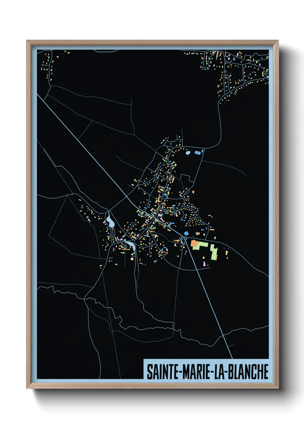 Une affiche de carte sur Sainte-Marie-la-Blanche