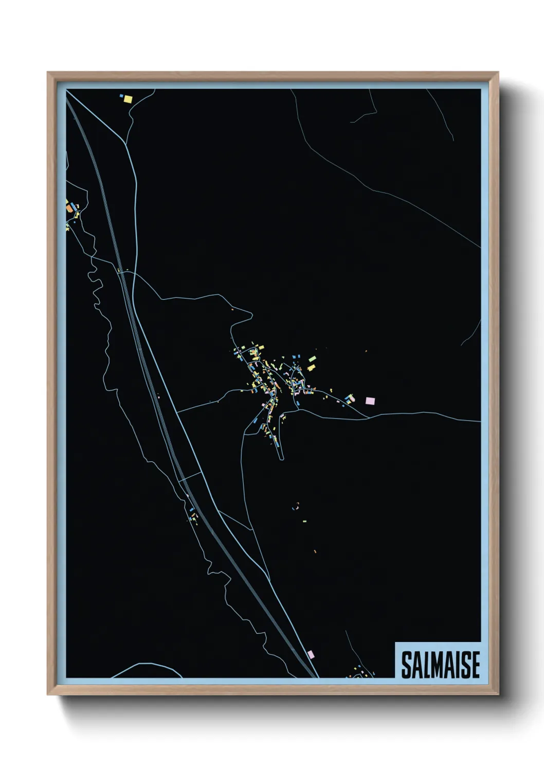 Une affiche de carte sur Salmaise