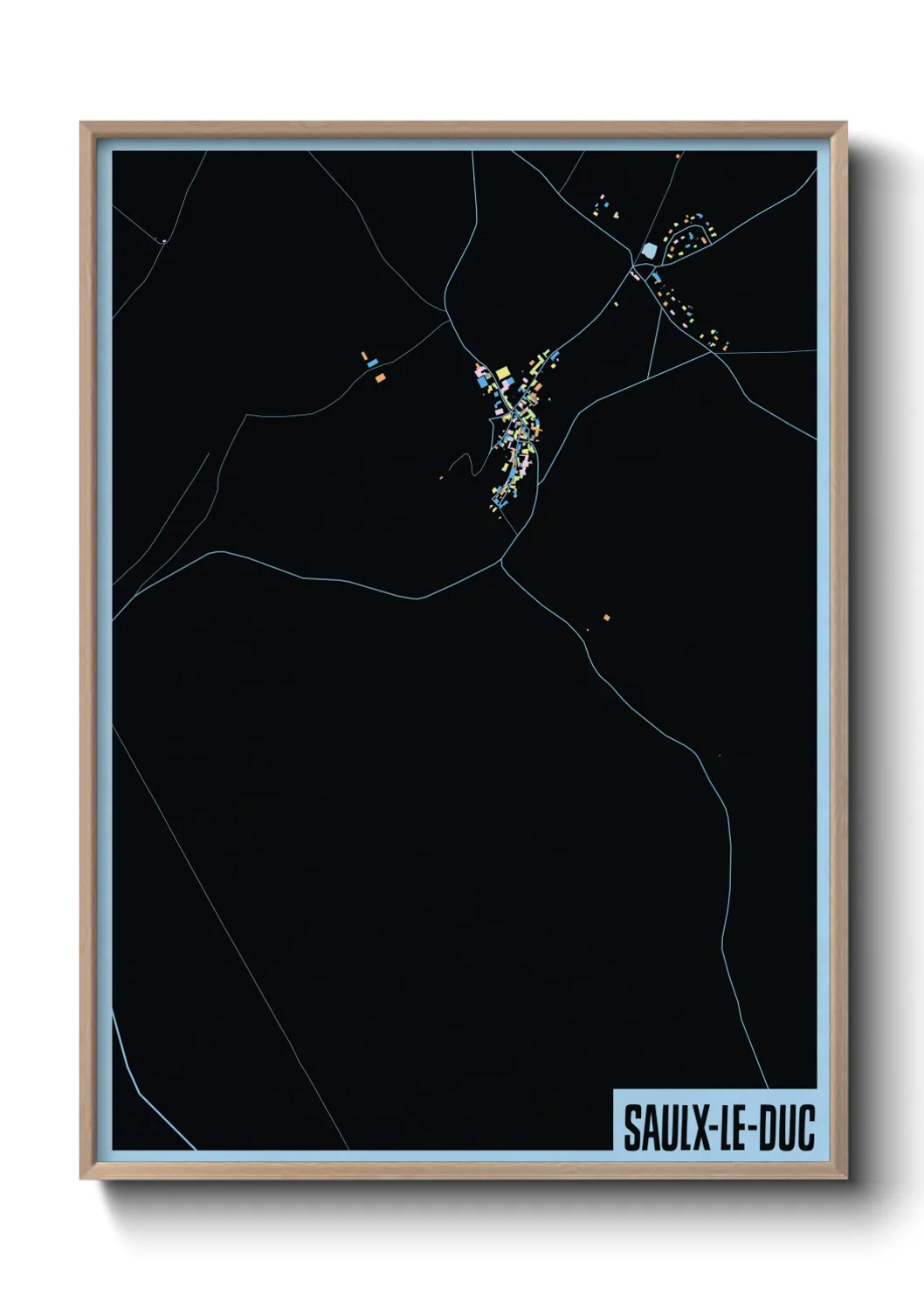 Une affiche de carte sur Saulx-le-Duc