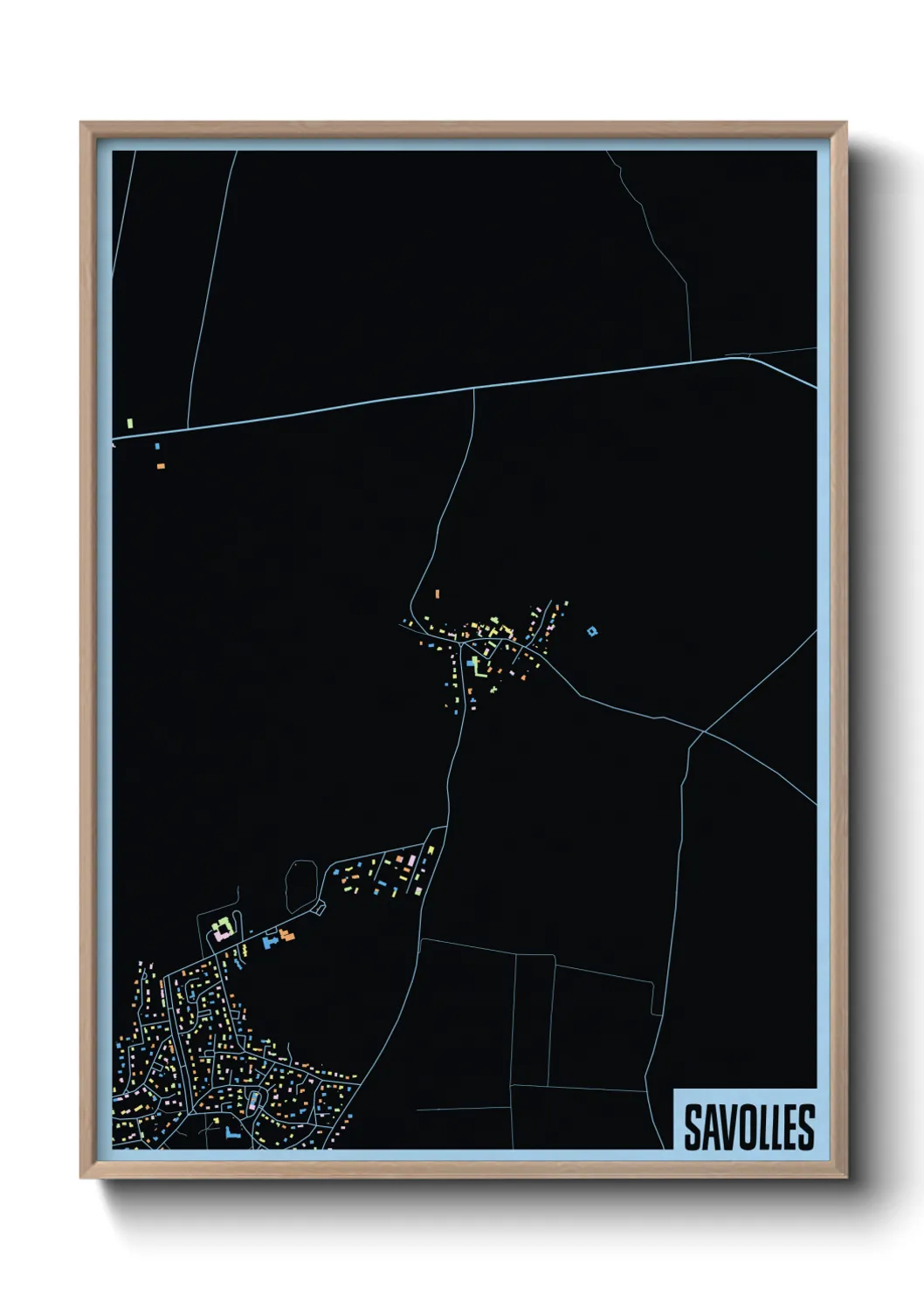 Une affiche de carte sur Savolles