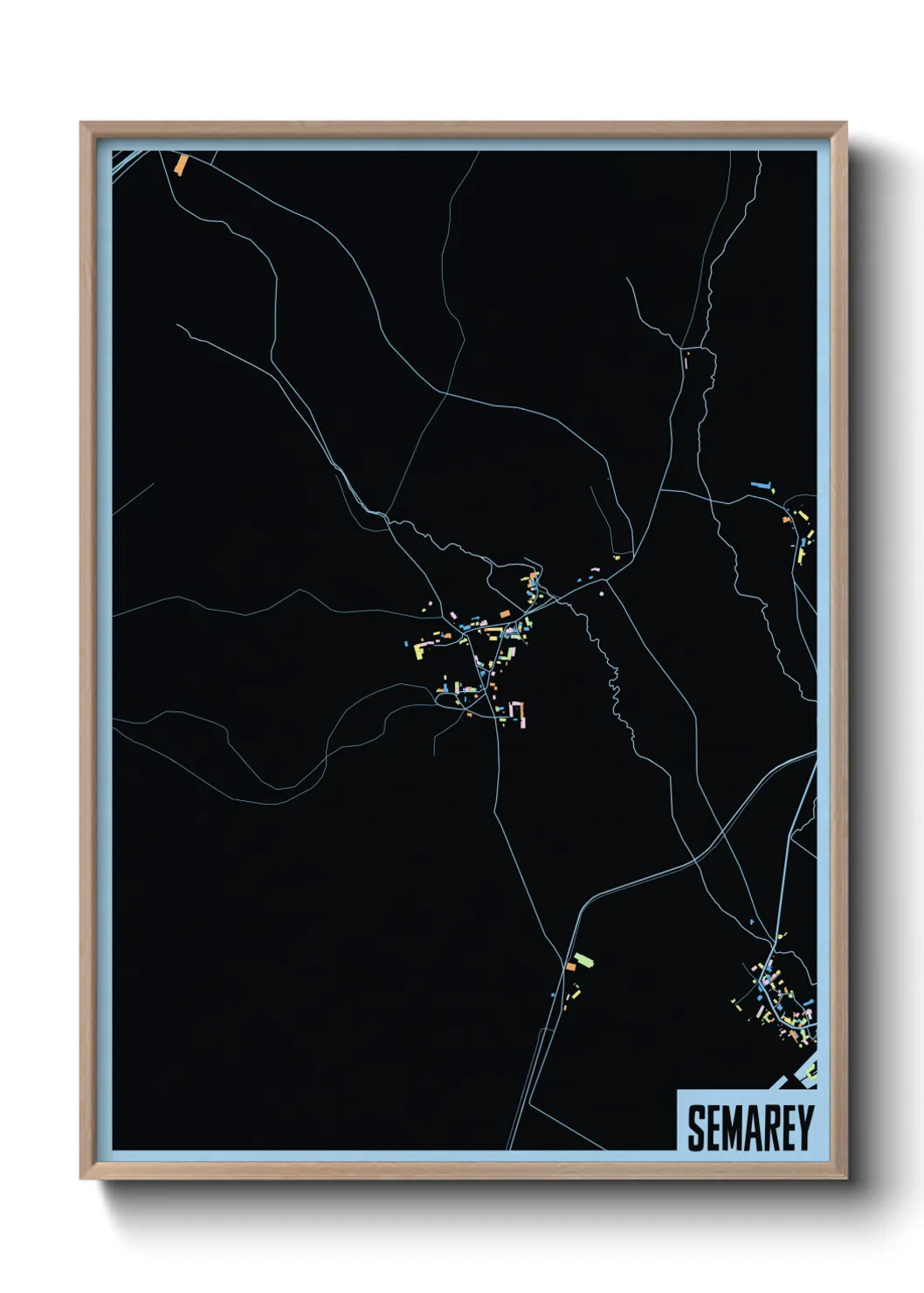 Une affiche de carte sur Semarey