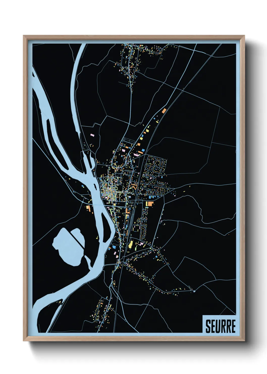 Une affiche de carte sur Seurre