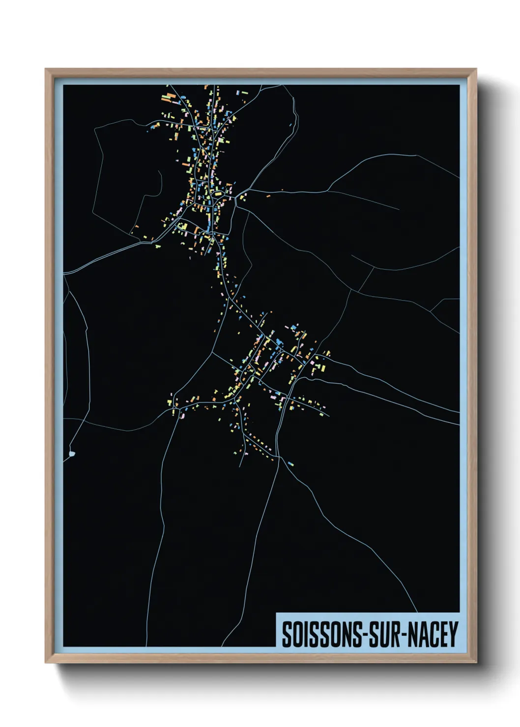 Une affiche de carte sur Soissons-sur-Nacey