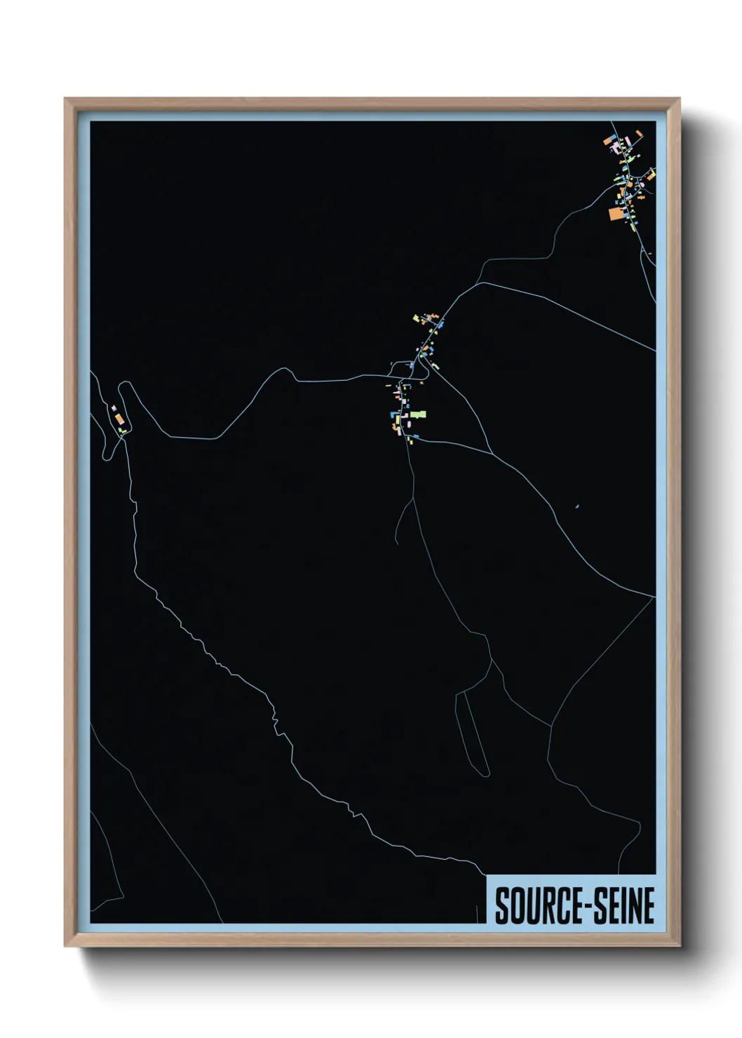 Une affiche de carte sur Source-Seine